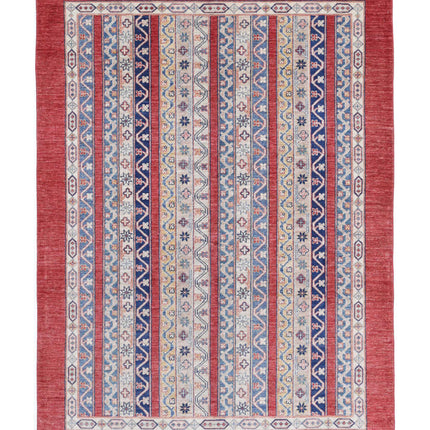Shaal 4' 9" X 6' 7" Hand Knotted Wool Rug 4' 9" X 6' 7" (145 X 201) / Red / Wool