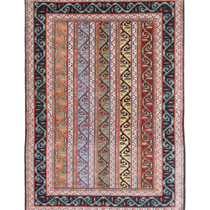 Shaal 4' 3" X 6' 2" Hand Knotted Wool Rug 4' 3" X 6' 2" (130 X 188) / Multi / Wool