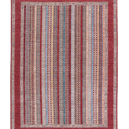 Shaal 5' 0" X 6' 9" Hand Knotted Wool Rug 5' 0" X 6' 9" (152 X 206) / Red / Wool