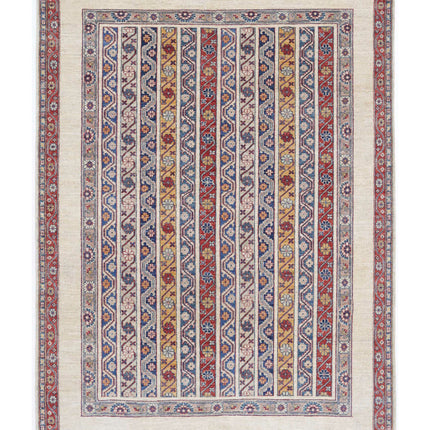 Shaal 5' 6" X 7' 6" Hand Knotted Wool Rug 5' 6" X 7' 6" (168 X 229) / Multi / Wool