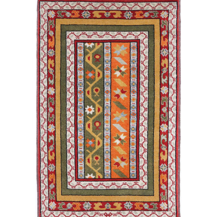 Shaal 1' 11" X 3' 4" Hand Knotted Wool Rug 1' 11" X 3' 4" (59 X 101) / Multi / Wool