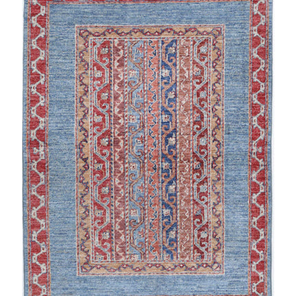Shaal 2' 10" X 3' 9" Hand Knotted Wool Rug 2' 10" X 3' 9" (86 X 114) / Multi / Wool