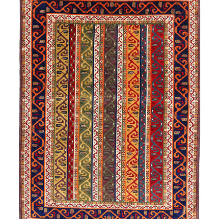 Shaal 4' 5" X 6' 3" Hand Knotted Wool Rug 4' 5" X 6' 3" (135 X 191) / Multi / Wool