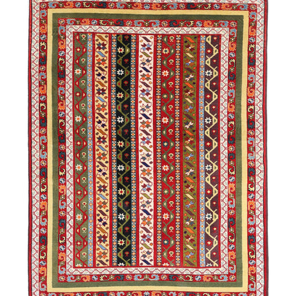 Shaal 4' 5" X 6' 2" Hand Knotted Wool Rug 4' 5" X 6' 2" (135 X 188) / Multi / Wool