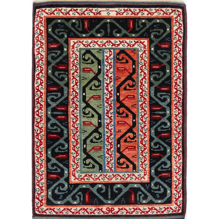 Shaal 2' 0" X 3' 1" Hand Knotted Wool Rug 2' 0" X 3' 1" (61 X 94) / Multi / Wool