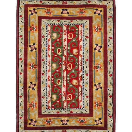 Shaal 2' 1" X 3' 2" Hand Knotted Wool Rug 2' 1" X 3' 2" (63 X 97) / Multi / Wool