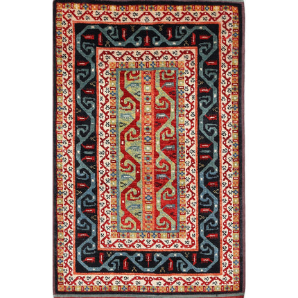 Shaal 2' 0" X 3' 4" Hand Knotted Wool Rug 2' 0" X 3' 4" (61 X 101) / Multi / Wool