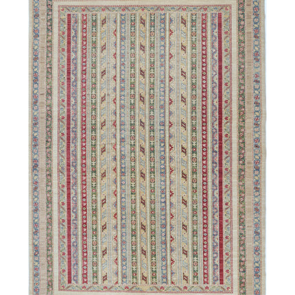 Shaal 6' 9" X 9' 9" Hand Knotted Wool Rug 6' 9" X 9' 9" (206 X 297) / Multi / Wool