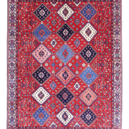 Shiraz 8' 3" X 12' 1" Hand Knotted Wool Rug 8' 3" X 12' 1" (251 X 368) / Red / Wool