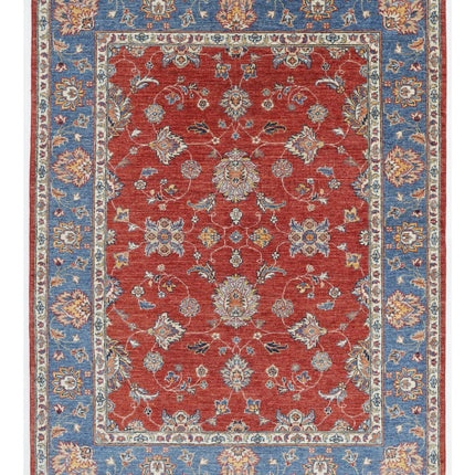 Sultanabad 5' 0" X 6' 6" Hand Knotted Wool Rug 5' 0" X 6' 6" (152 X 198) / Red / Wool