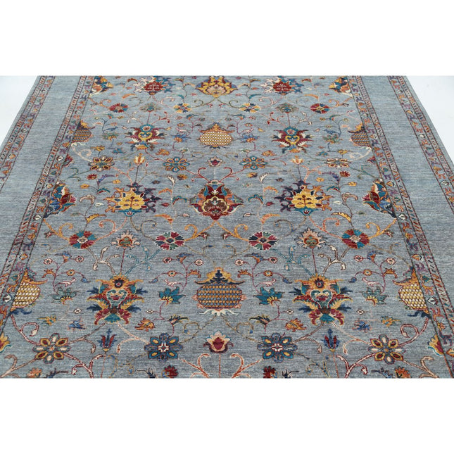 Sultani 6' 10" X 9' 6" Wool Hand-Knotted Rug 6' 10" X 9' 6" (208 X 290) / Grey / Grey