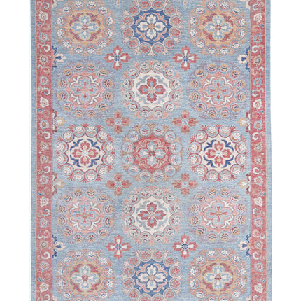 Suzani 6' 5" X 9' 6" Hand Knotted Wool Rug 6' 5" X 9' 6" (196 X 290) / Teal / Wool