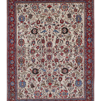 Tabriz 8' 9" X 11' 10" Hand Knotted Wool Rug 8' 9" X 11' 10" (267 X 361) / Ivory / Wool