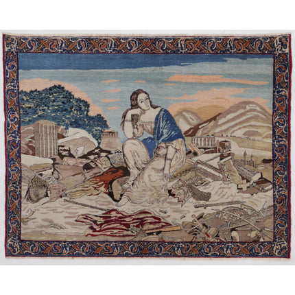 Tabriz 3' 8" X 2' 10" Hand Knotted Wool Rug 3' 8" X 2' 10" (112 X 86) / Ivory / Wool