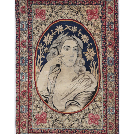 Tabriz 1' 11" X 2' 10" Hand Knotted Wool Rug 1' 11" X 2' 10" (59 X 86) / Ivory / Wool