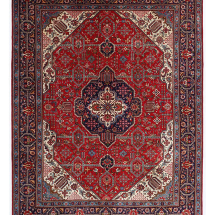 Tabriz 9' 7" X 12' 5" Hand Knotted Wool Rug 9' 7" X 12' 5" (292 X 379) / Red / Wool