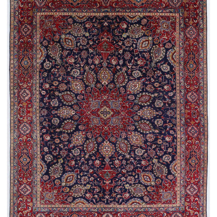 Tabriz 9' 6" X 12' 0" Hand Knotted Wool Rug 9' 6" X 12' 0" (290 X 366) / Blue / Wool