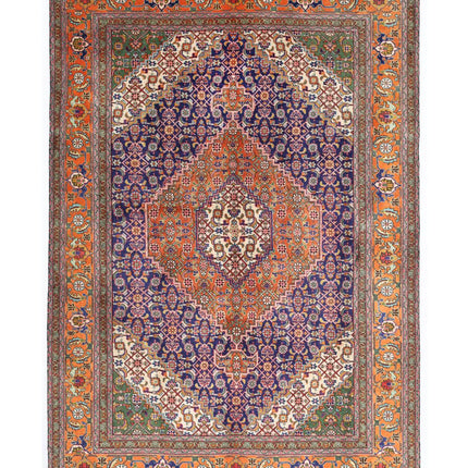 Tabriz 6' 8" X 9' 9" Hand Knotted Wool Rug 6' 8" X 9' 9" (203 X 297) / Blue / Wool