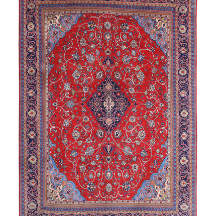Tabriz 9' 9" X 14' 0" Hand Knotted Wool Rug 9' 9" X 14' 0" (297 X 427) / Red / Wool