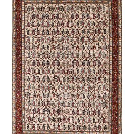 Tabriz 6' 5" X 9' 5" Hand Knotted Wool Rug 6' 5" X 9' 5" (196 X 287) / Ivory / Wool