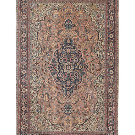 Tabriz 8' 3" X 12' 11" Hand Knotted Wool Rug 8' 3" X 12' 11" (251 X 394) / Pink / Wool