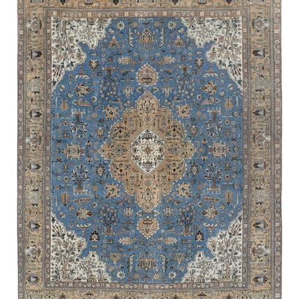 Tabriz 9' 8" X 12' 1" Hand Knotted Wool Rug 9' 8" X 12' 1" (295 X 368) / Blue / Wool