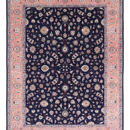 Tabriz 9' 2" X 12' 0" Hand Knotted Wool & Silk Rug 9' 2" X 12' 0" (280 X 366) / Blue / Wool & Silk