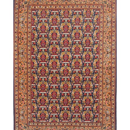 Tabriz 3' 4" X 4' 11" Hand Knotted Wool & Silk Rug 3' 4" X 4' 11" (101 X 150) / Blue / Wool & Silk