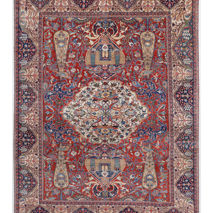 Tehran 7' 10" X 10' 10" Hand Knotted Wool Rug 7' 10" X 10' 10" (239 X 330) / Red / Wool