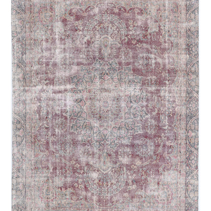 Vintage 8' 5" X 11' 2" Hand Knotted Wool Rug 8' 5" X 11' 2" (257 X 340) / Burgundy / Wool