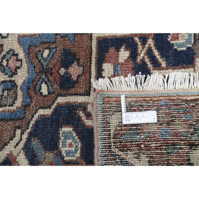 Vintage 10' 10" X 16' 7" Hand Knotted Wool Rug 10' 10" X 16' 7" (330 X 505) / Brown / Ivory