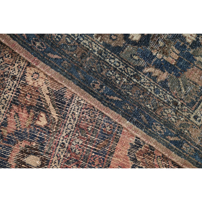 Vintage 8' 3" X 11' 8" Hand Knotted Wool Rug 8' 3" X 11' 8" (251 X 356) / Brown / Blue