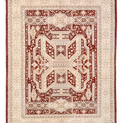 Ziegler 10' 1" X 13' 3" Hand Knotted Wool Rug 10' 1" X 13' 3" (307 X 404) / Red / Wool