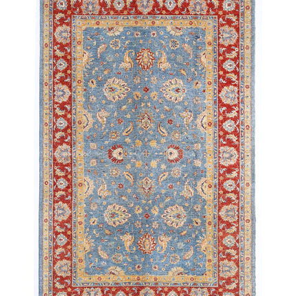 Ziegler 6' 5" X 10' 3" Hand Knotted Wool Rug 6' 5" X 10' 3" (196 X 312) / Blue / Wool