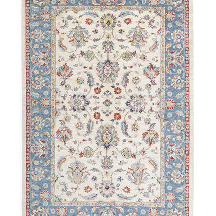 Ziegler 5' 6" X 8' 1" Hand Knotted Wool Rug 5' 6" X 8' 1" (168 X 246) / Ivory / Wool