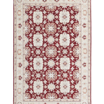 Ziegler 4' 0" X 6' 3" Hand Knotted Wool Rug 4' 0" X 6' 3" (122 X 191) / Red / Wool