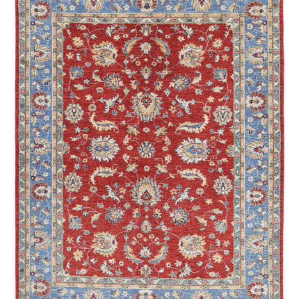 Ziegler 5' 0" X 6' 7" Hand Knotted Wool Rug 5' 0" X 6' 7" (152 X 201) / Red / Wool