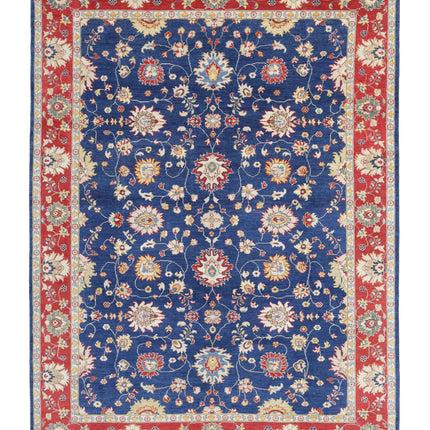 Ziegler 8' 10" X 12' 3" Hand Knotted Wool Rug 8' 10" X 12' 3" (269 X 373) / Blue / Wool