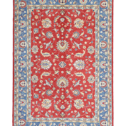 Ziegler 6' 6" X 9' 6" Hand Knotted Wool Rug 6' 6" X 9' 6" (198 X 290) / Red / Wool