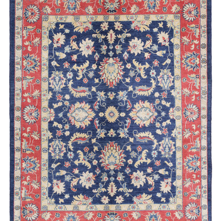 Ziegler 4' 10" X 6' 4" Hand Knotted Wool Rug 4' 10" X 6' 4" (147 X 193) / Blue / Wool