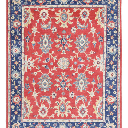 Ziegler 5' 2" X 6' 6" Hand Knotted Wool Rug 5' 2" X 6' 6" (158 X 198) / Red / Wool