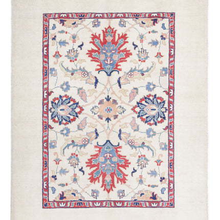Ziegler 5' 1" X 6' 9" Hand Knotted Wool Rug 5' 1" X 6' 9" (155 X 206) / Ivory / Wool