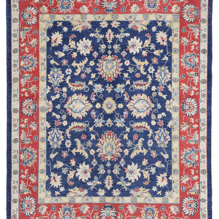 Ziegler 5' 0" X 6' 4" Hand Knotted Wool Rug 5' 0" X 6' 4" (152 X 193) / Blue / Wool