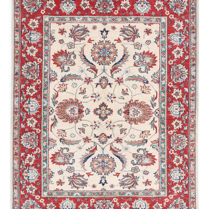 Ziegler 5' 6" X 7' 3" Hand Knotted Wool Rug 5' 6" X 7' 3" (168 X 221) / Ivory / Wool