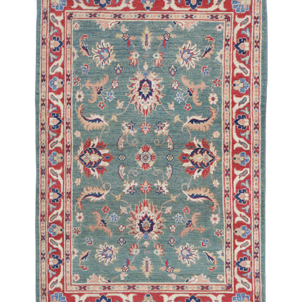 Ziegler 3' 10" X 6' 3" Hand Knotted Wool Rug 3' 10" X 6' 3" (117 X 191) / Green / Wool
