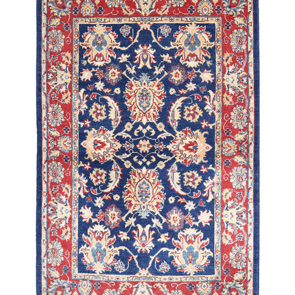 Ziegler 3' 10" X 6' 1" Hand Knotted Wool Rug 3' 10" X 6' 1" (117 X 185) / Blue / Wool