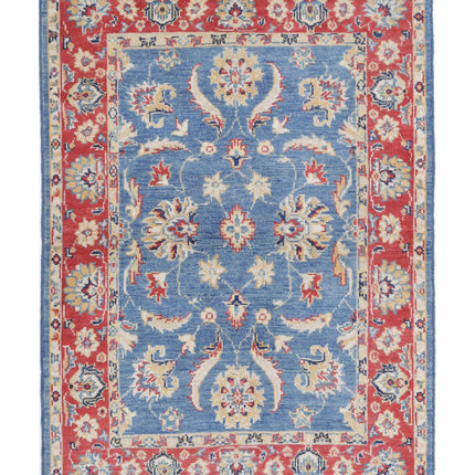 Ziegler 3' 4" X 4' 10" Hand Knotted Wool Rug 3' 4" X 4' 10" (101 X 147) / Blue / Wool