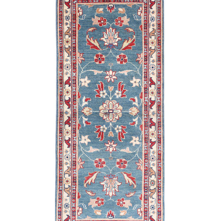 Ziegler 2' 5" X 6' 5" Hand Knotted Wool Rug 2' 5" X 6' 5" (74 X 196) / Blue / Wool