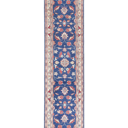 Ziegler 2' 5" X 9' 10" Hand Knotted Wool Rug 2' 5" X 9' 10" (74 X 300) / Blue / Wool