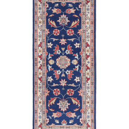 Ziegler 2' 5" X 6' 3" Hand Knotted Wool Rug 2' 5" X 6' 3" (74 X 191) / Blue / Wool